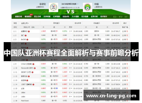 中国队亚洲杯赛程全面解析与赛事前瞻分析