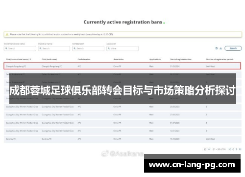 成都蓉城足球俱乐部转会目标与市场策略分析探讨
